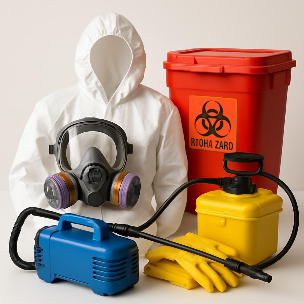Emergency biohazard cleanup equipment